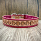 "Love heart" Hand carved narrow dog collar - Small - Medium