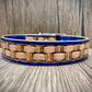 "Basket Weave" Hand carved narrow dog collar - Small - Medium