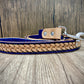 "Basket Weave" Hand carved Dog collar leash