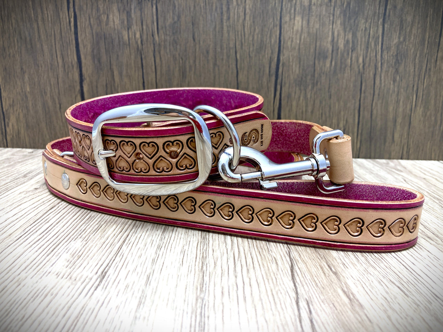 Dog collar and leash bundle - Wide medium collar