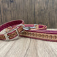 "Love heart" Hand carved narrow dog collar - Small - Medium