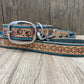 "Paw Prints" Hand carved wide dog collar - Medium - Large