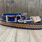 "Basket Weave" Hand carved double layered dog collar - Medium - Large