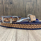 "Basket Weave" Hand carved narrow dog collar - Small - Medium