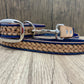 "Basket Weave" Hand carved wide dog collar - Medium - Large