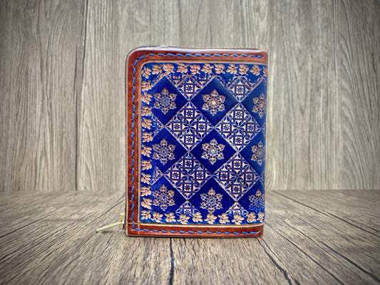 "Blue Ice" L-zipped functional wallet