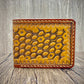 "Bee hive summer" nature inspired Slim leather Bi-fold wallet