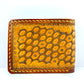 "Bee hive summer" nature inspired Slim leather Bi-fold wallet