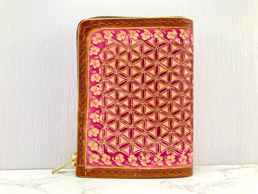 "Flower of life" L-zipped functional wallet