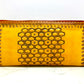 "Bee hive Summer" nature inspired round zip leather long wallet purse