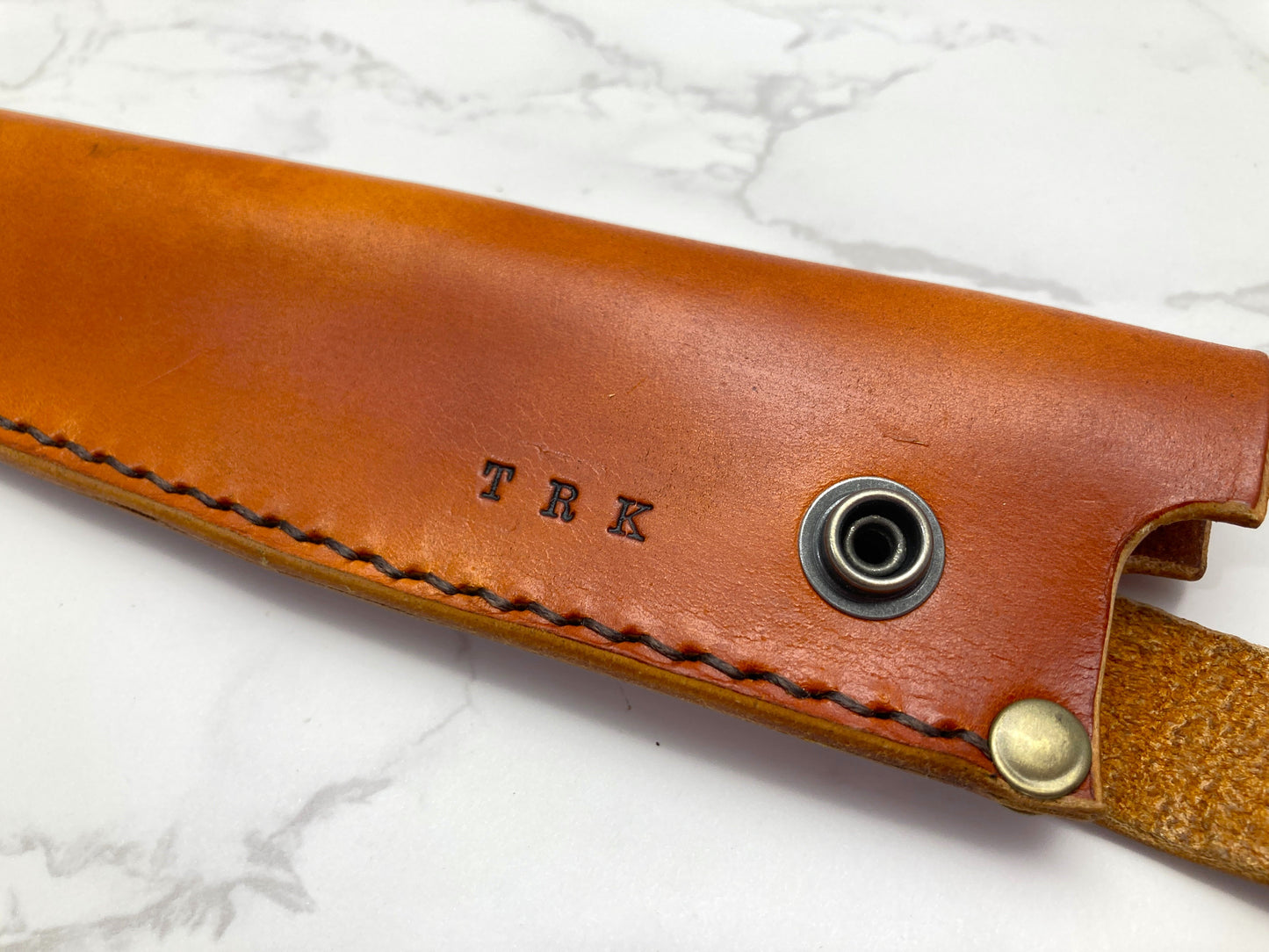 Handcrafted leather kitchen knife sheath -Plain