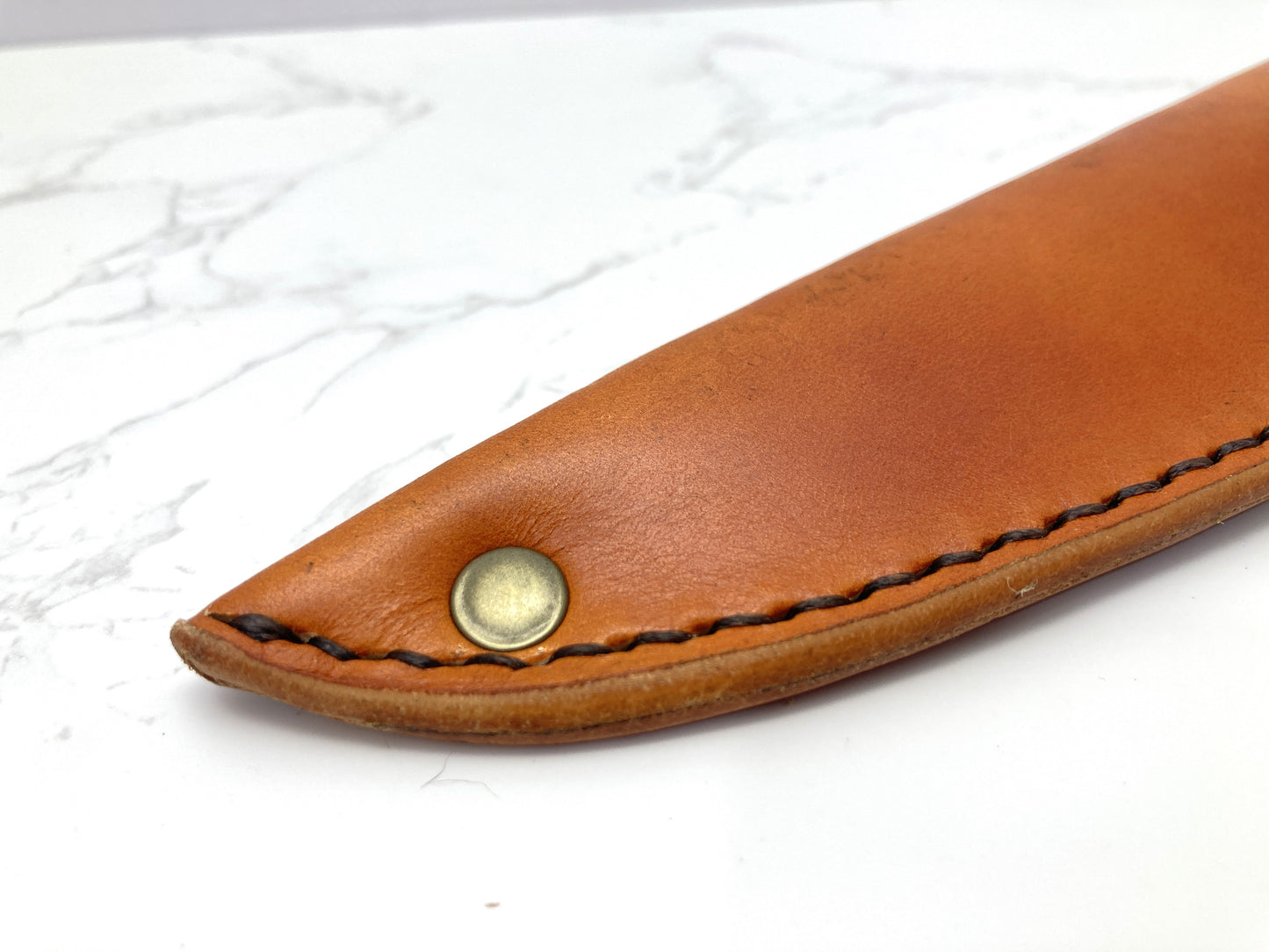 Handcrafted leather kitchen knife sheath -Plain