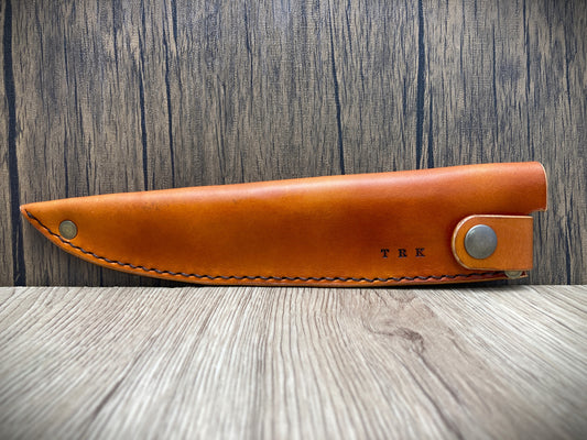 Handcrafted leather kitchen knife sheath -Plain