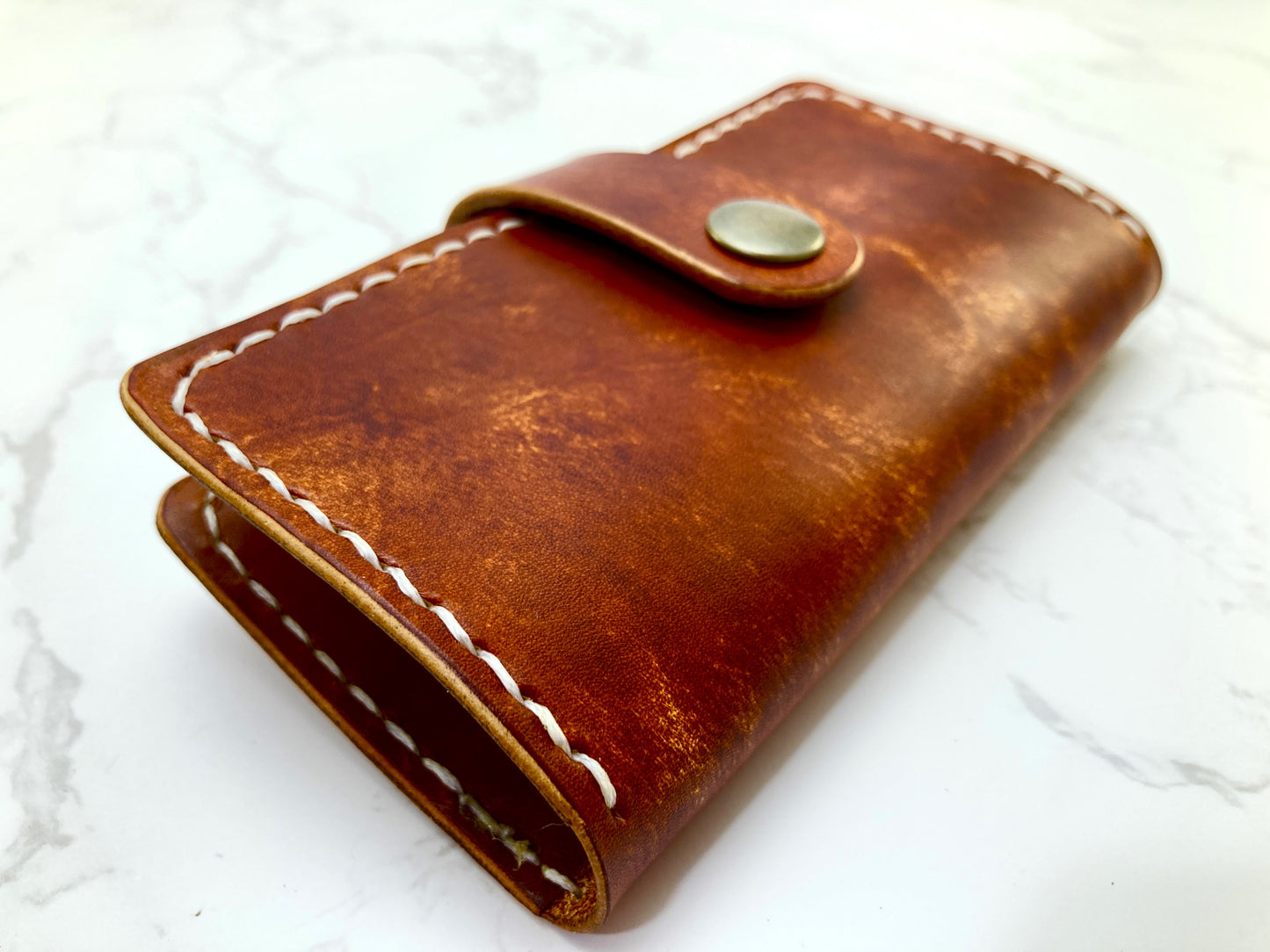 Hand dyed minimalist style leather phone case