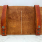 Hand dyed leather car visor organiser