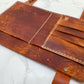 Hand dyed leather car visor organiser