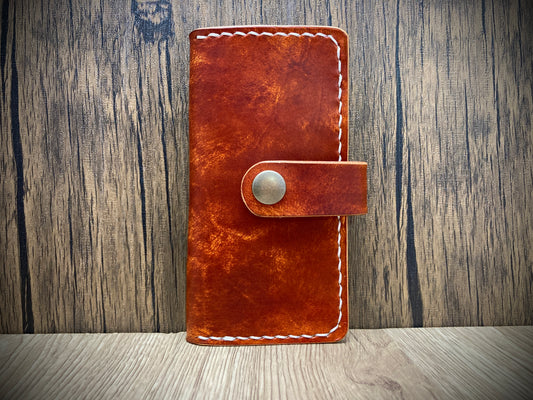 Hand dyed minimalist style leather phone case