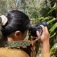 Nature inspired custom leather camera strap