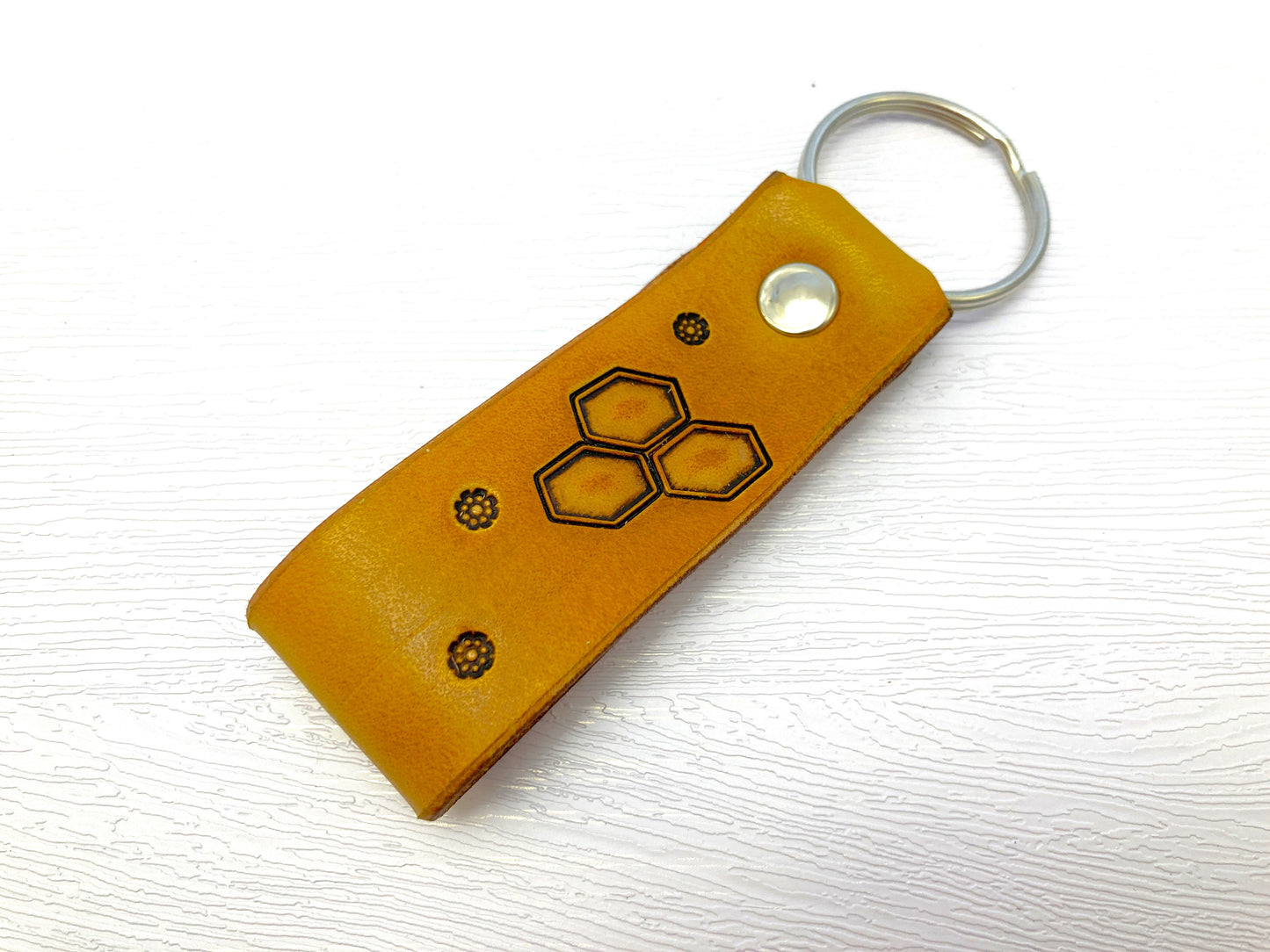 Nature inspired leather key rings