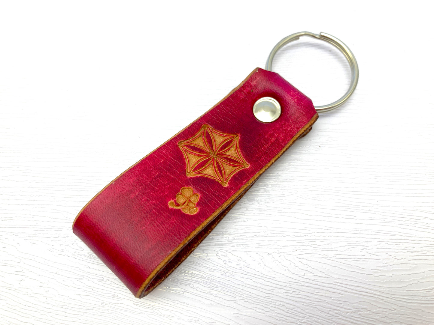 Nature inspired leather key rings