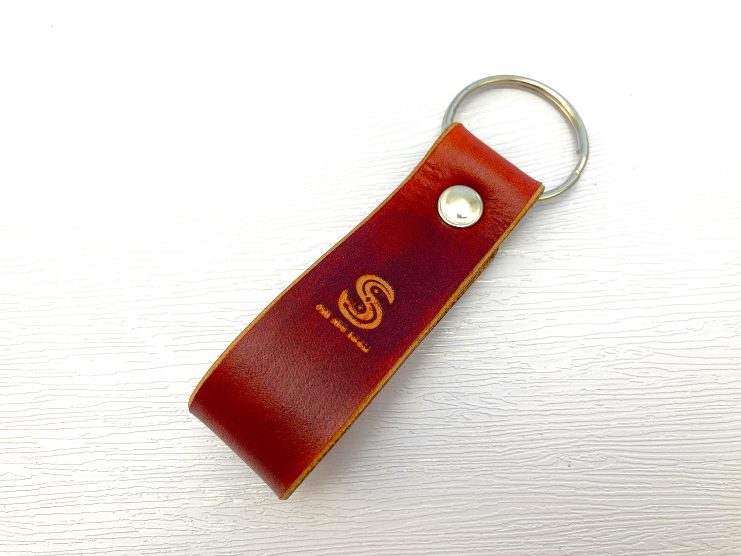 Hand dyed leather key rings