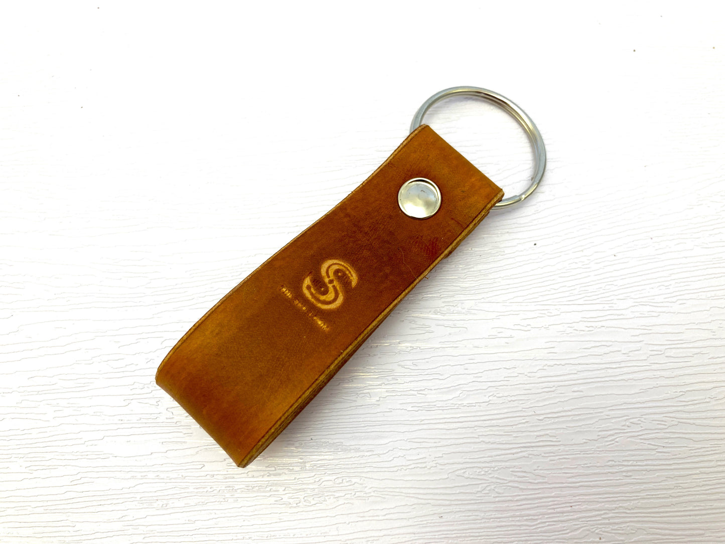 Hand dyed leather key rings