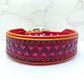 "Love heart Inlay" Hand carved double layered dog collar - Medium - Large