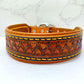 "Love heart Inlay" Hand carved double layered dog collar - Medium - Large