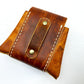 Mini foraging leather belt pouch with snap closure