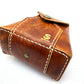 Mini foraging leather belt pouch with snap closure