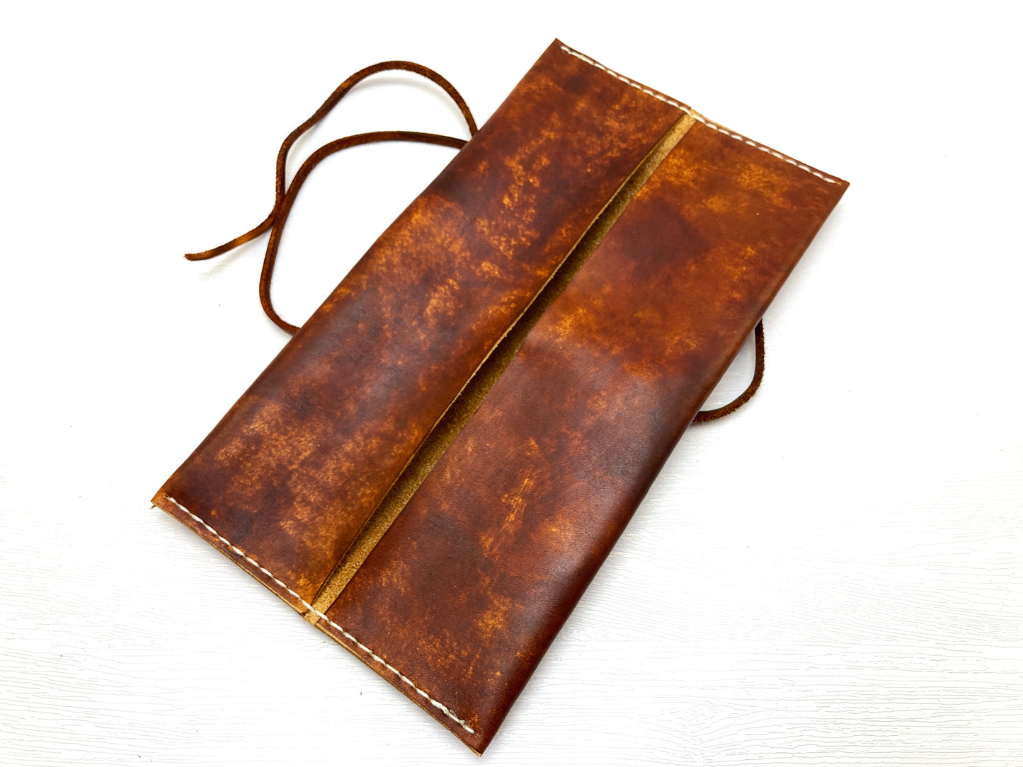 Hand dyed leather utility wrap