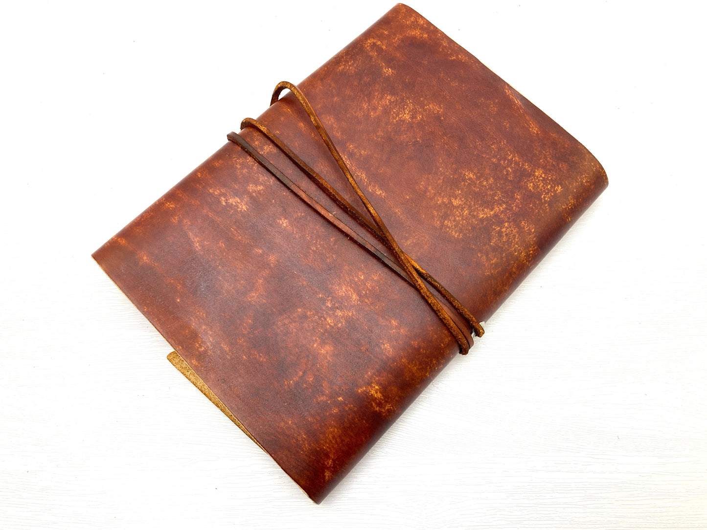 Hand dyed leather travel journal cover