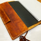 Hand dyed leather travel journal cover