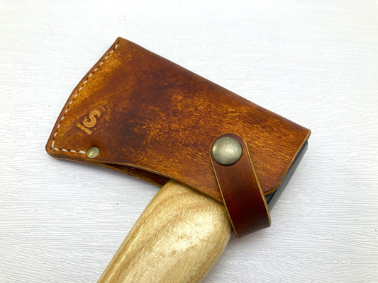 Hand dyed custom axe sheath