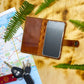 Nature inspired leather phone wallet - Green Nature