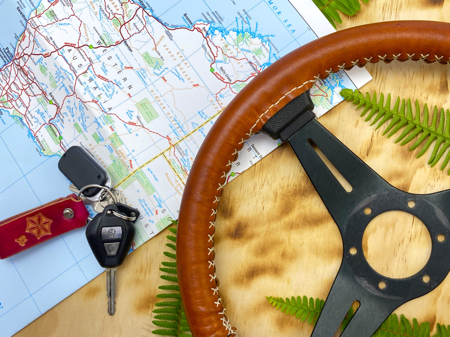 Hand crafted leather steering wheel cover