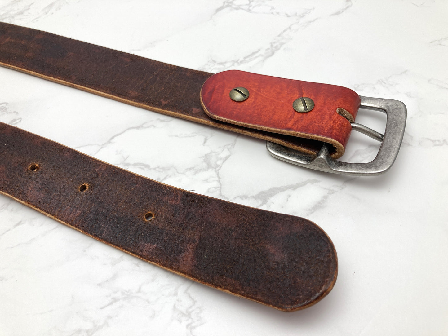 Nature inspired custom leather belt - Autumn leaves