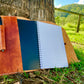 Hand dyed leather travel journal cover