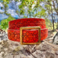 Nature inspired custom leather belt - Autumn leaves