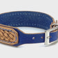 "Basket Weave" Hand carved double layered dog collar - Medium - Large