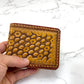 "Bee hive summer" nature inspired Slim leather Bi-fold wallet