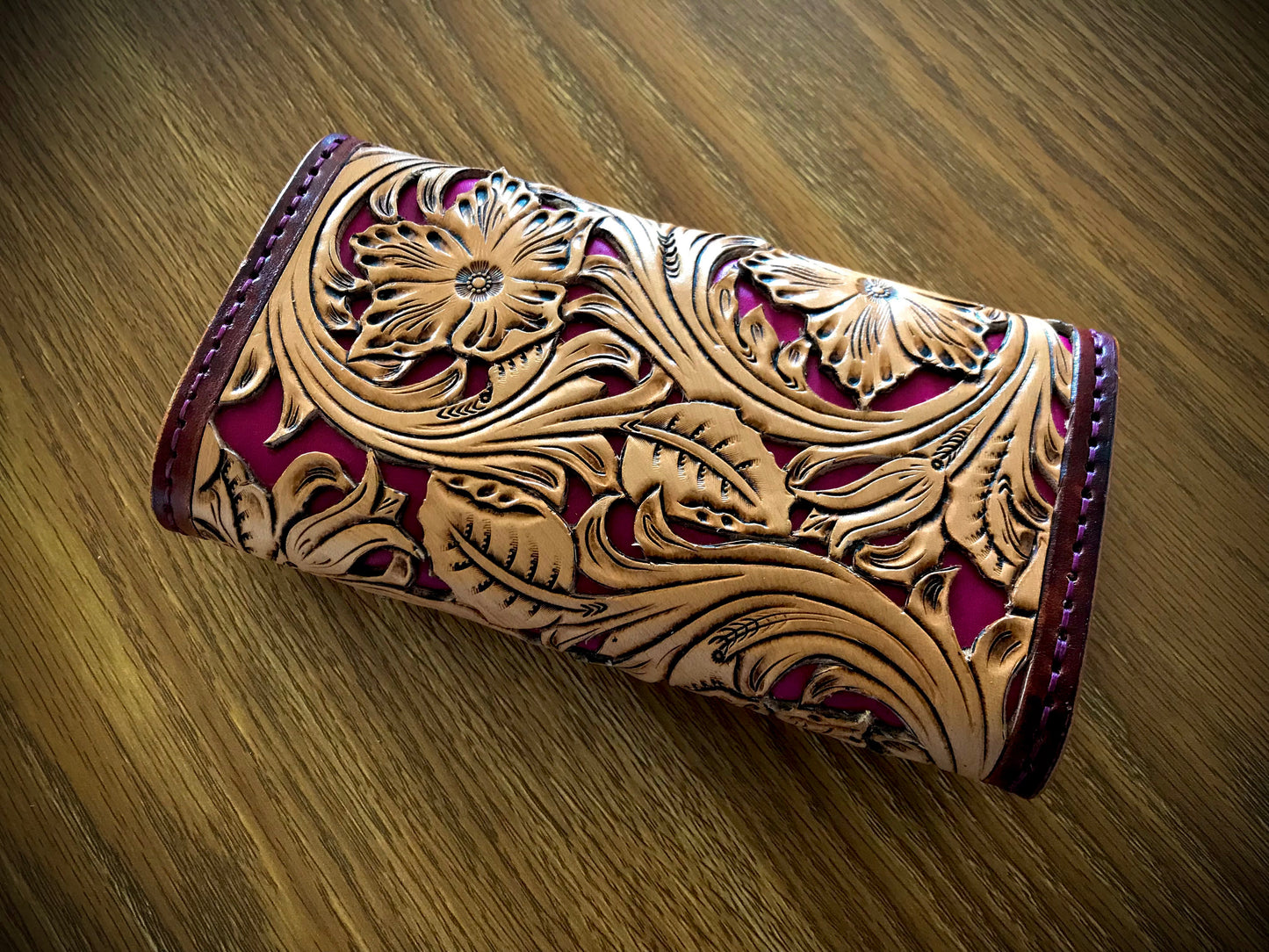 Hand tooled double layered filigree Purse
