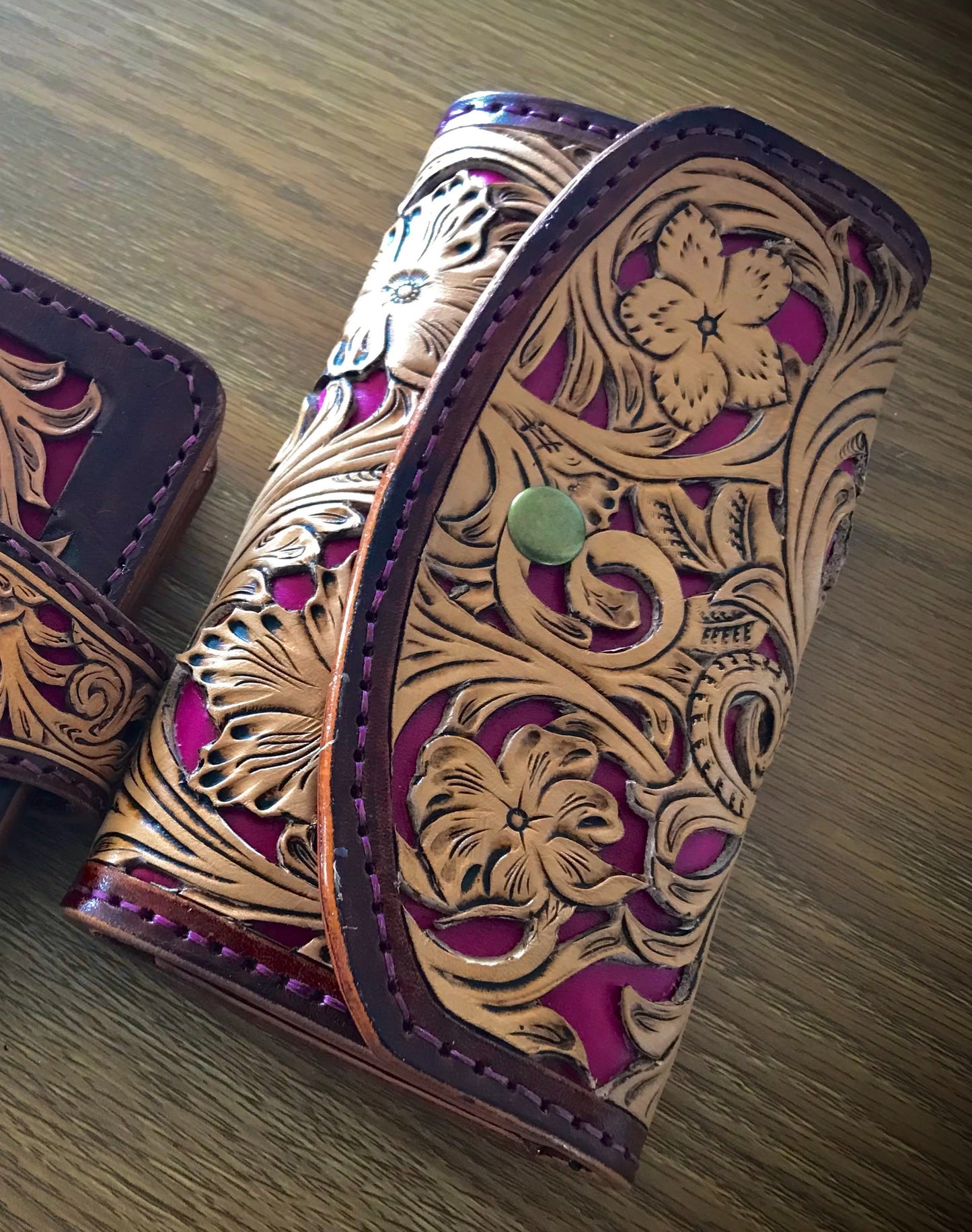 Hand tooled double layered filigree Purse