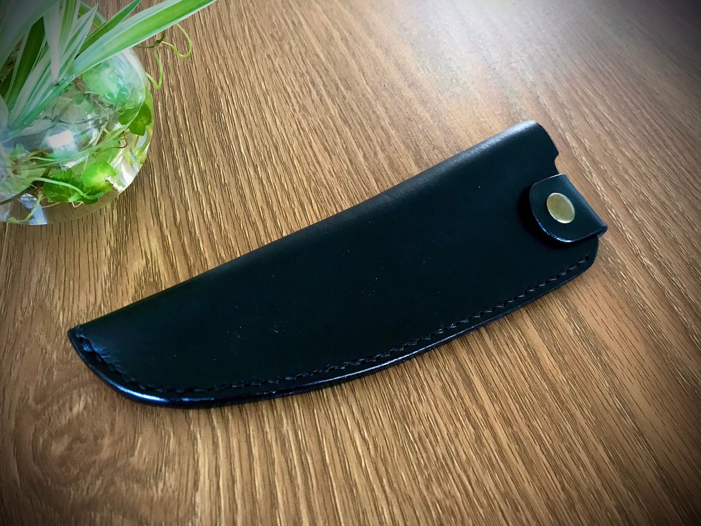 Handcrafted leather kitchen knife sheath -Plain