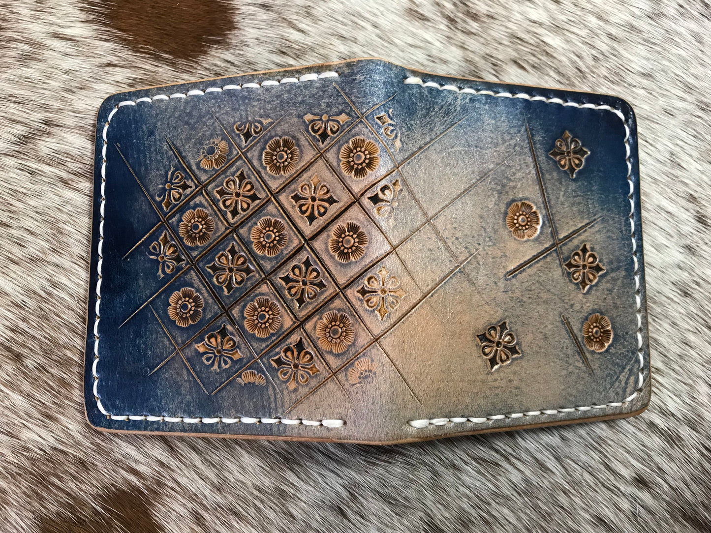Turkish pattern minimalist bifold card wallet